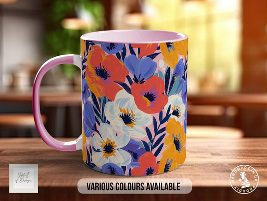 Birth Month Flowers Mug - February Violet and Primrose -