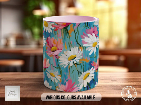 Birth Month Flowers Mug - April Daisy and Sweet Pea -