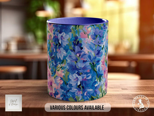 Birth Month Flowers Mug - July Larkspur and Water Lily -