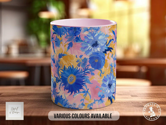 Birth Month Flowers Mug - September Aster and Morning Glory -
