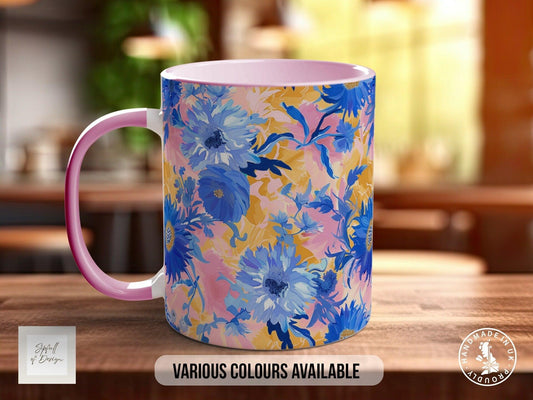 Birth Month Flowers Mug - September Aster and Morning Glory -