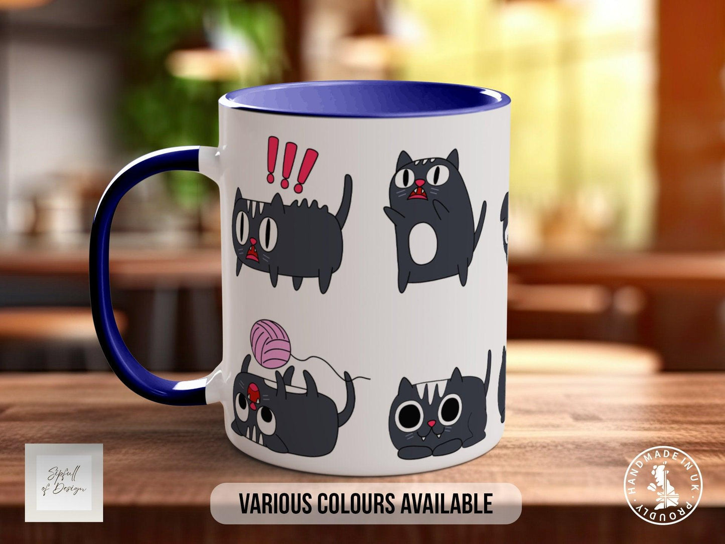 Cute Cat Mug – Handmade Cat Coffee Cup | Colourful Bone China Mug With Smash Proof Packaging