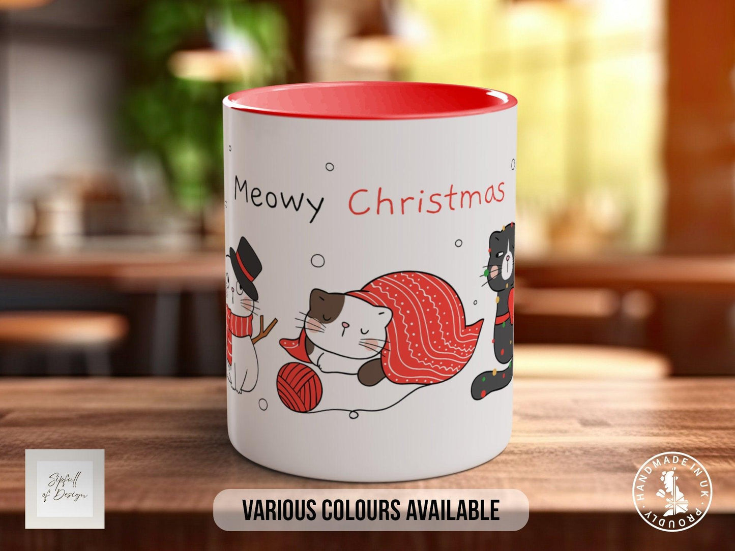 Cute Meowy Cat Coloured Mug (2)