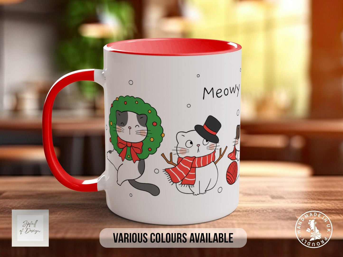 Cute Meowy Cat Coloured Mug (2)