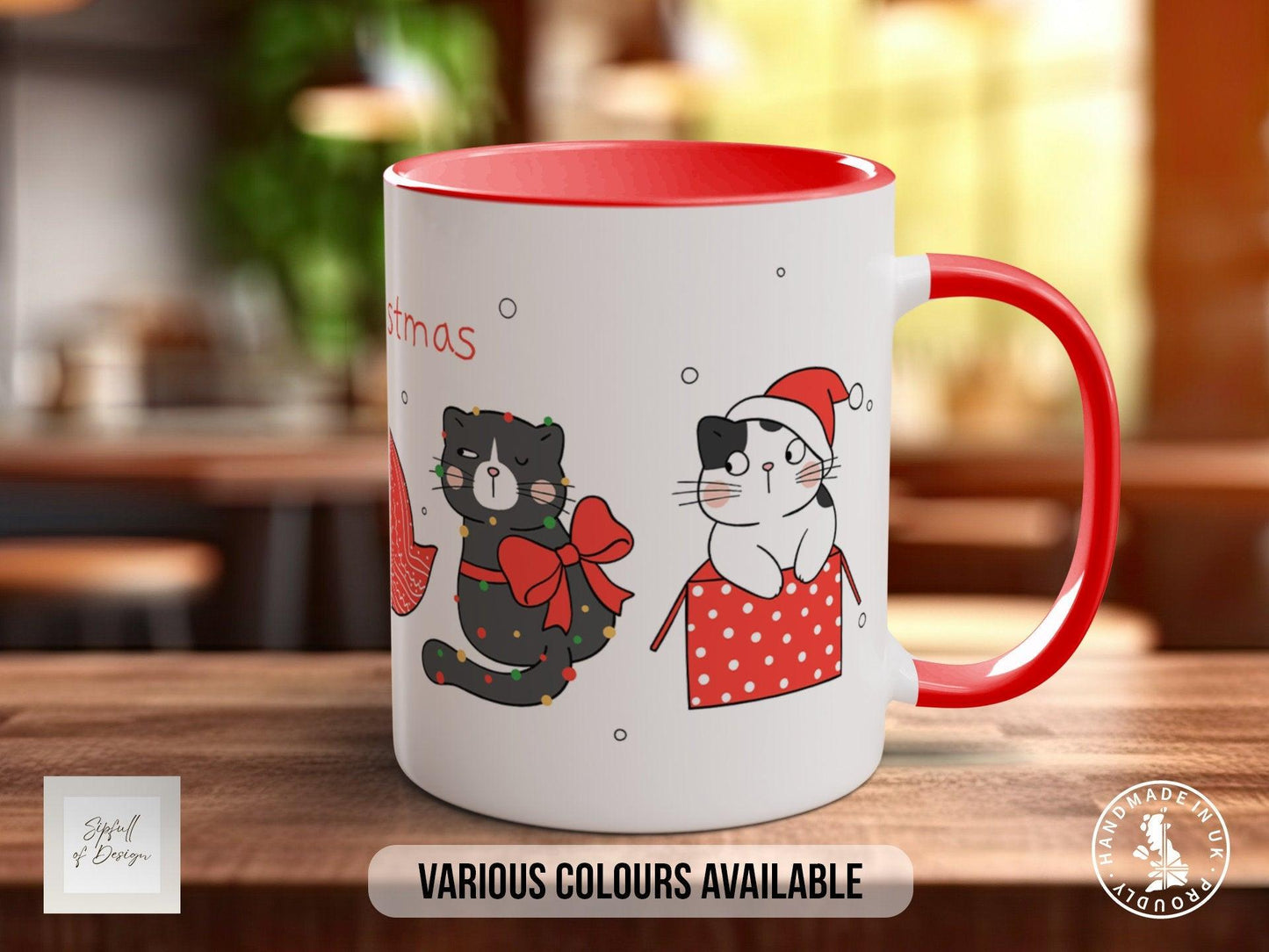 Cute Meowy Cat Coloured Mug (2)