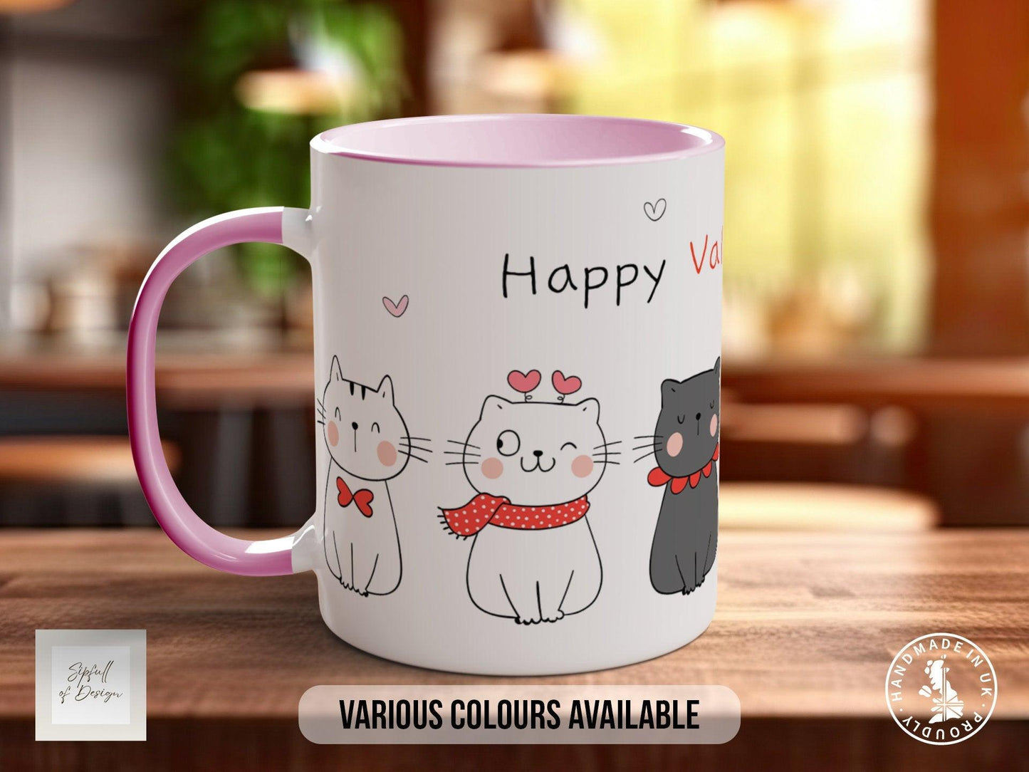 Valentine Cat Mug - Handmade Cute Cat Lover Mug With Smash Proof Box