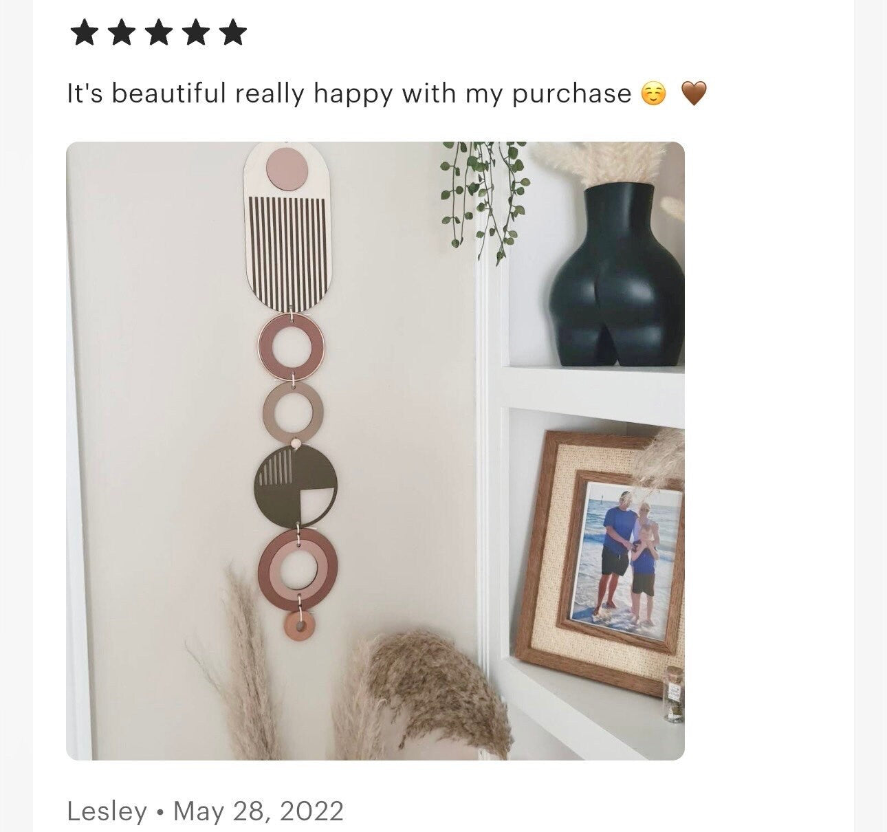 Handmade Wood Wall Hanging – Modern Earth Tone Boho Decor