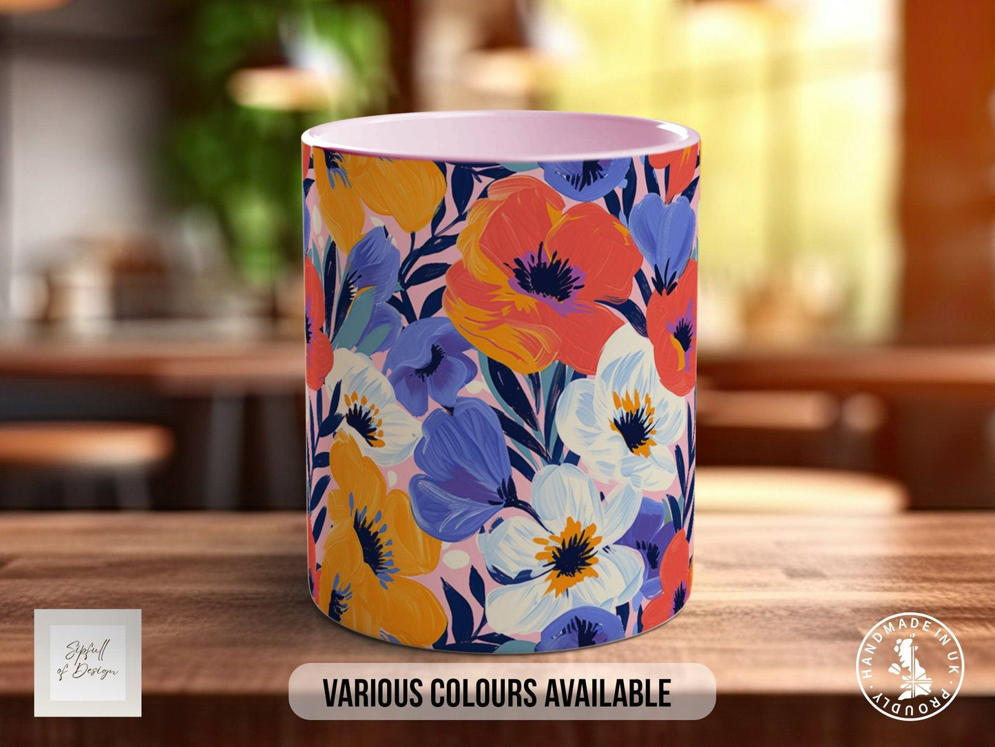 Birth Month Flowers Mug - February Violet and Primrose -