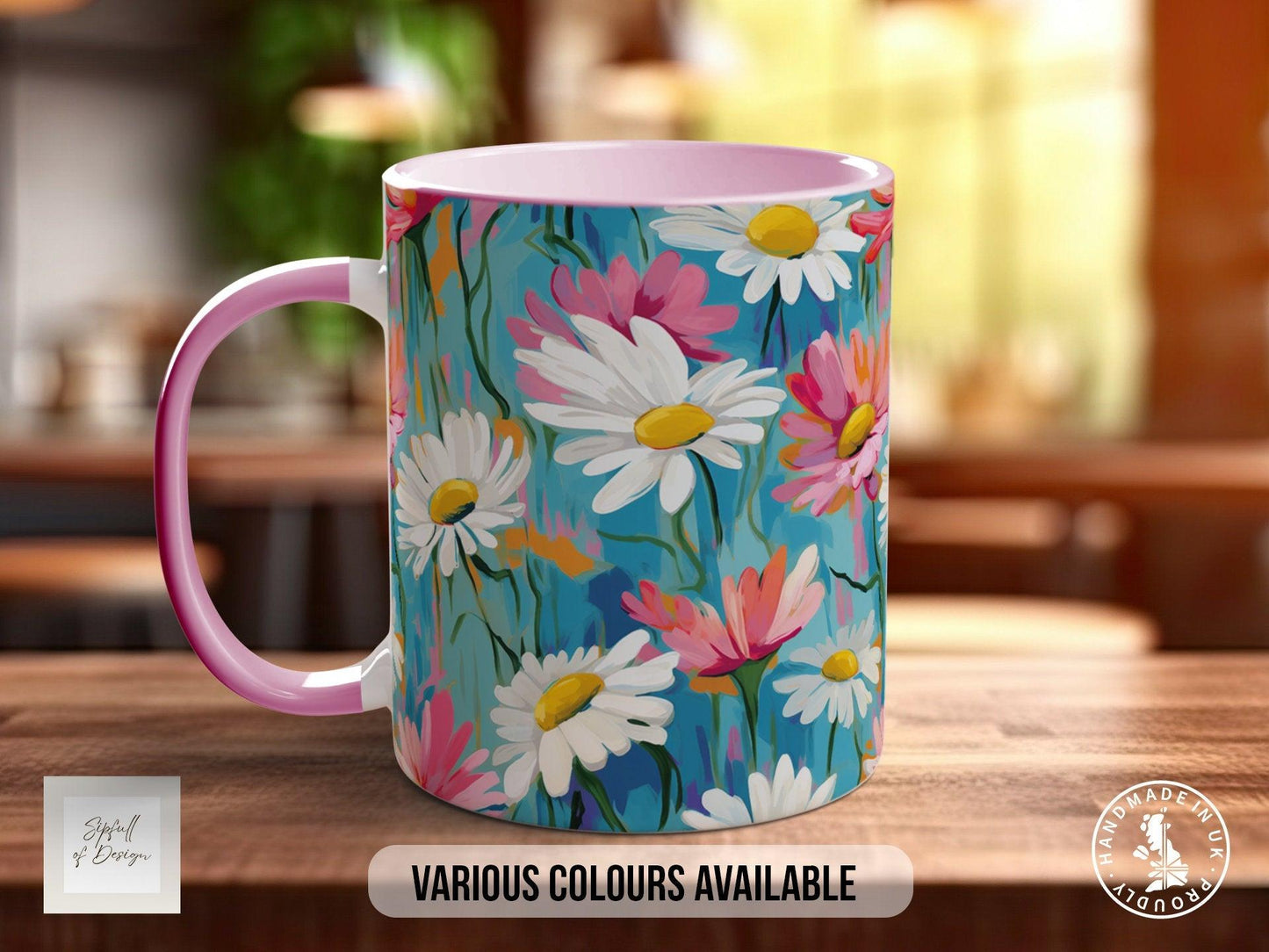 Birth Month Flowers Mug - April Daisy and Sweet Pea -