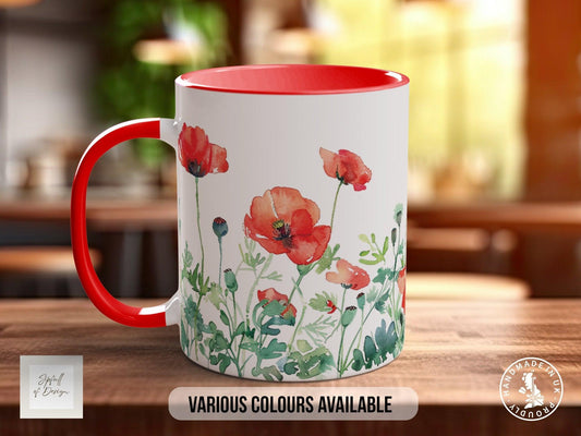 Birth Month Flowers Mug - August Poppies -