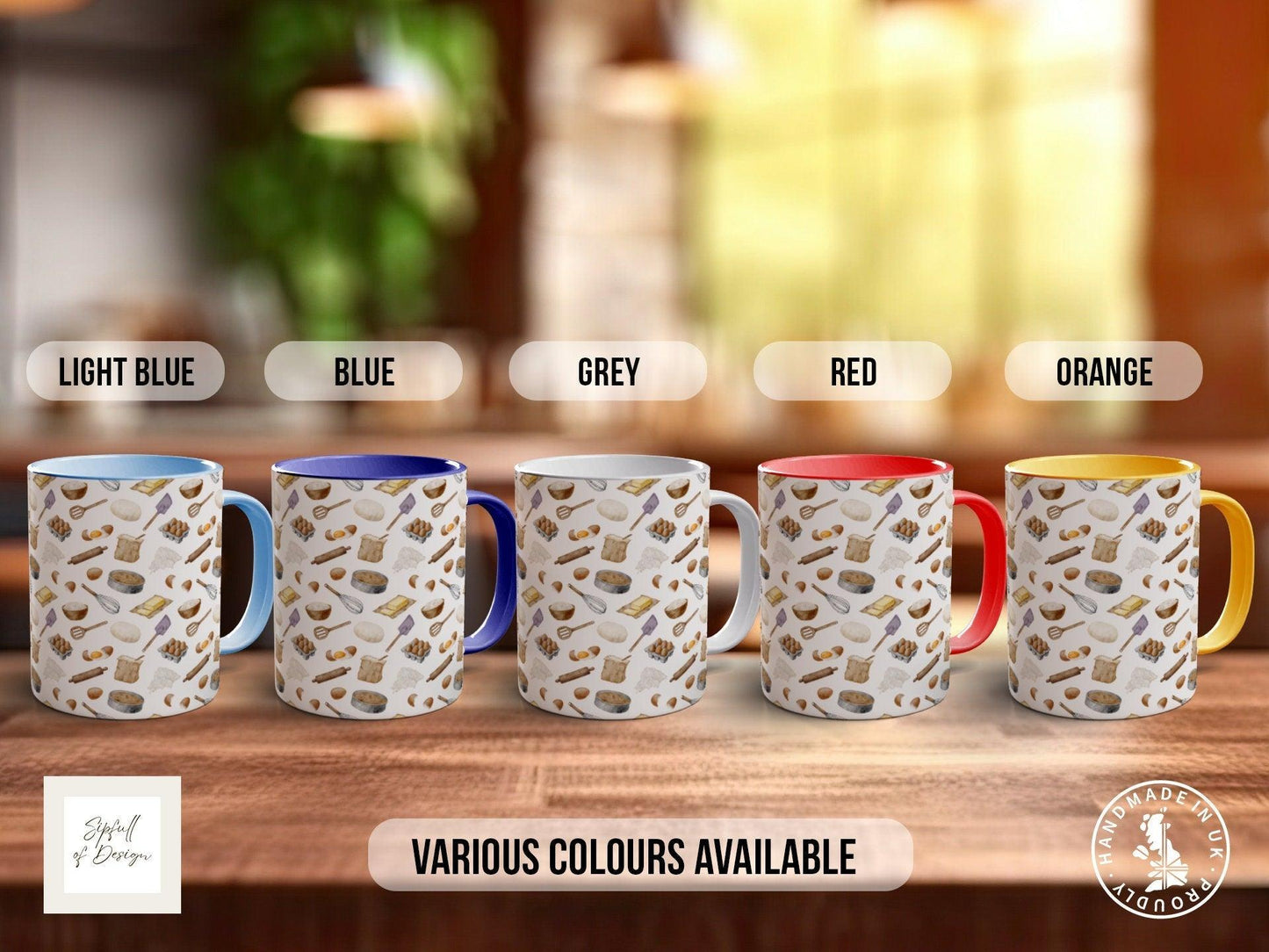 Baking Pattern Mug – Design K (Full Wrap)