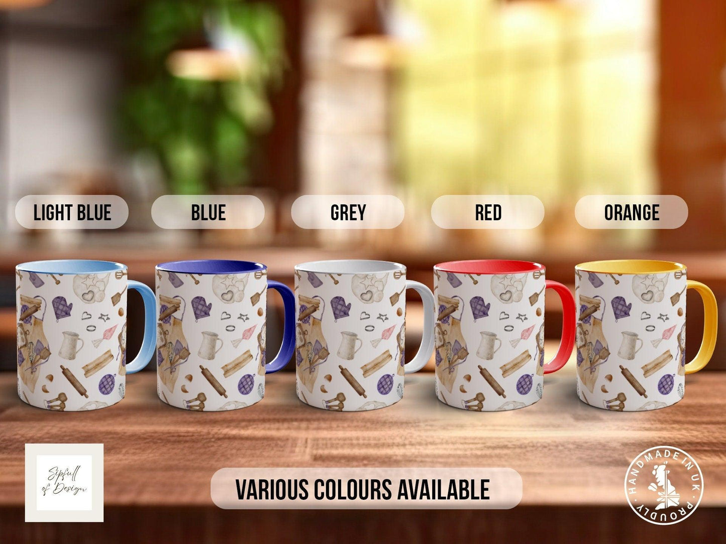 Baking Pattern Mug – Design H (Full Wrap)