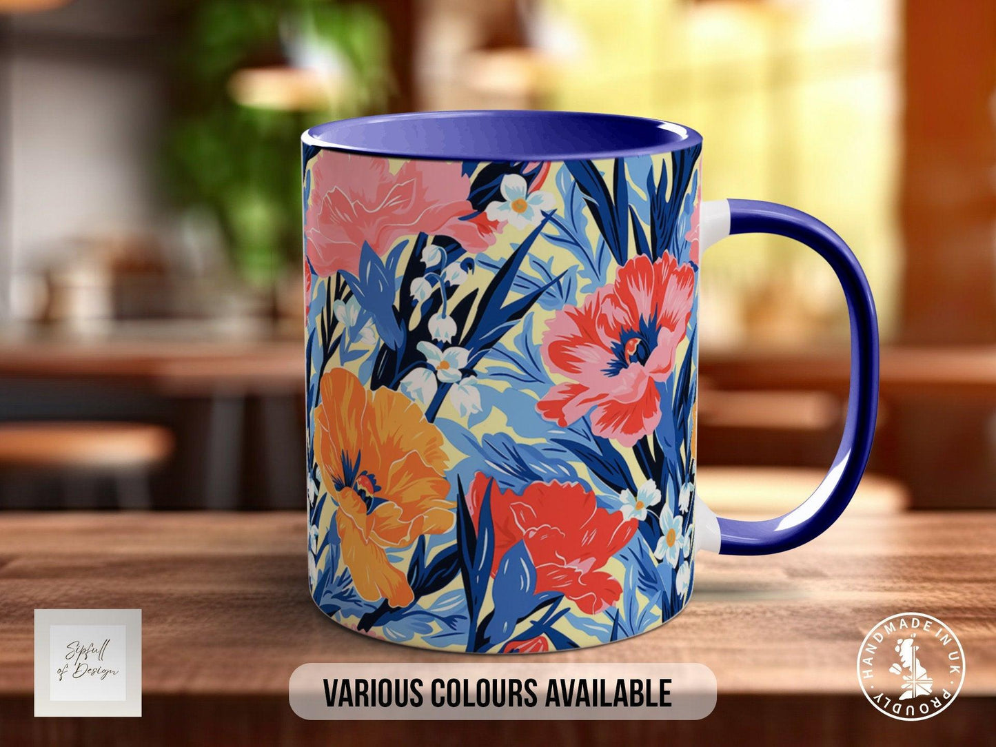 Birth Month Flowers Mug - January Carnation and Snowdrop -