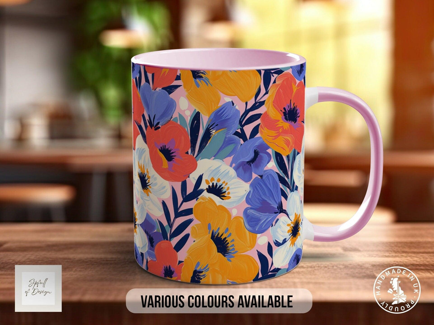 Birth Month Flowers Mug - February Violet and Primrose -