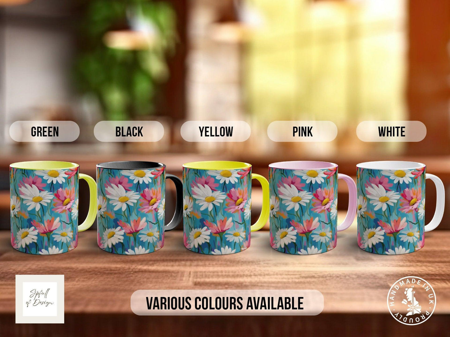 Birth Month Flowers Mug - April Daisy and Sweet Pea -