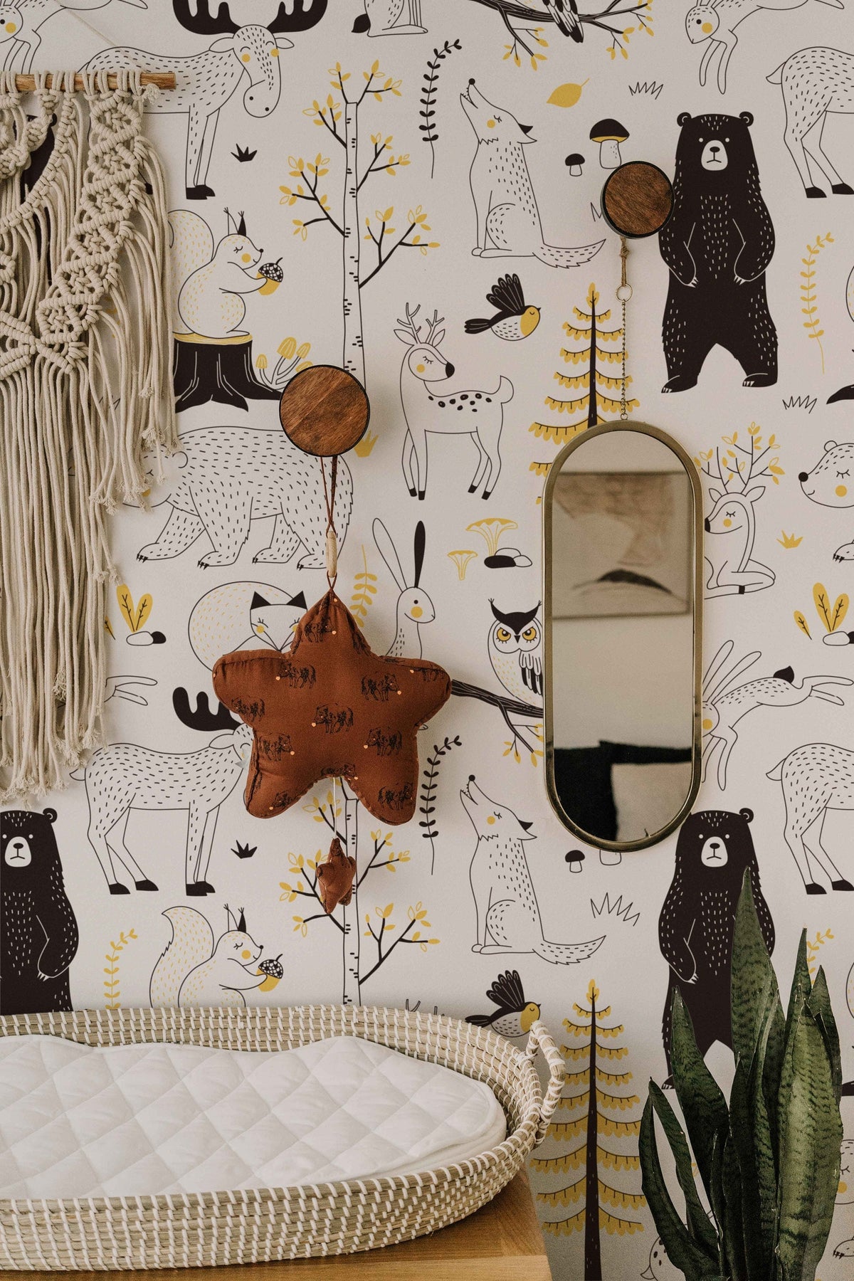 Watercolour Forest Wallpaper | Woodland Animal Wallpaper | Kids Wallpaper