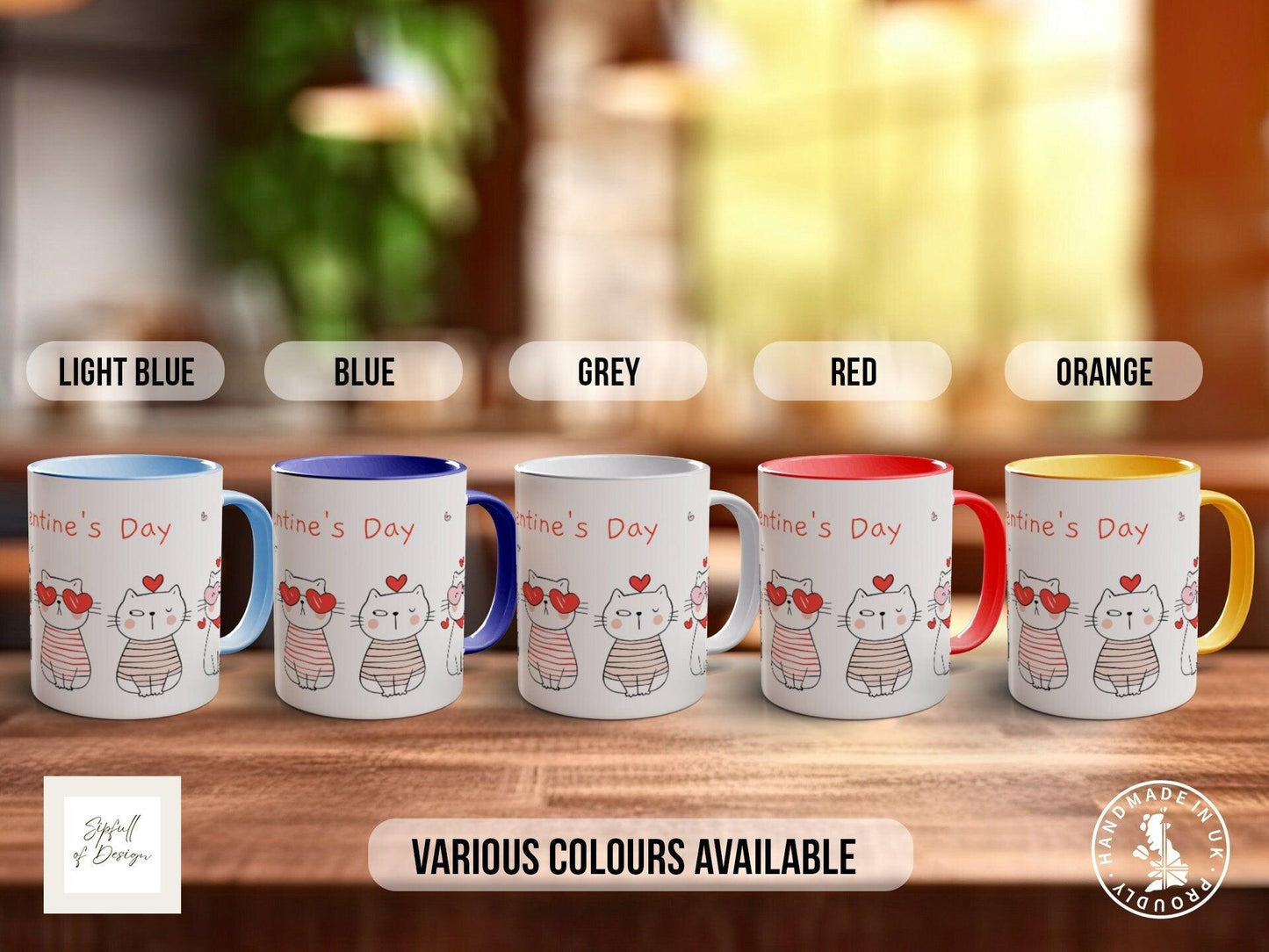 Valentine Cat Mug - Handmade Cute Cat Lover Mug With Smash Proof Box
