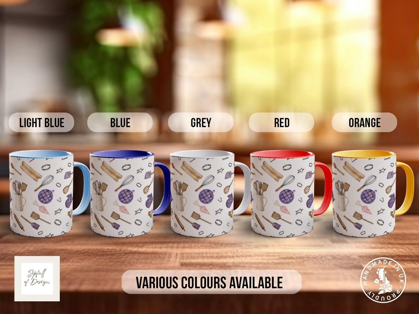 Baking Pattern Mug – Design C (Full Wrap)
