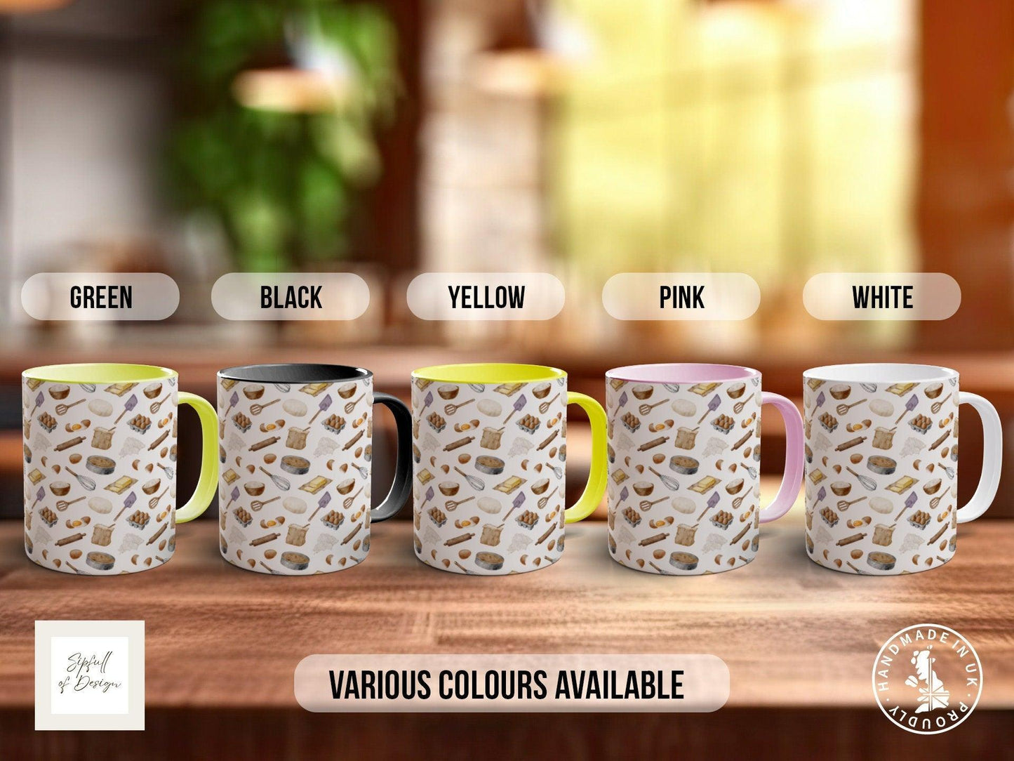 Baking Pattern Mug – Design K (Full Wrap)