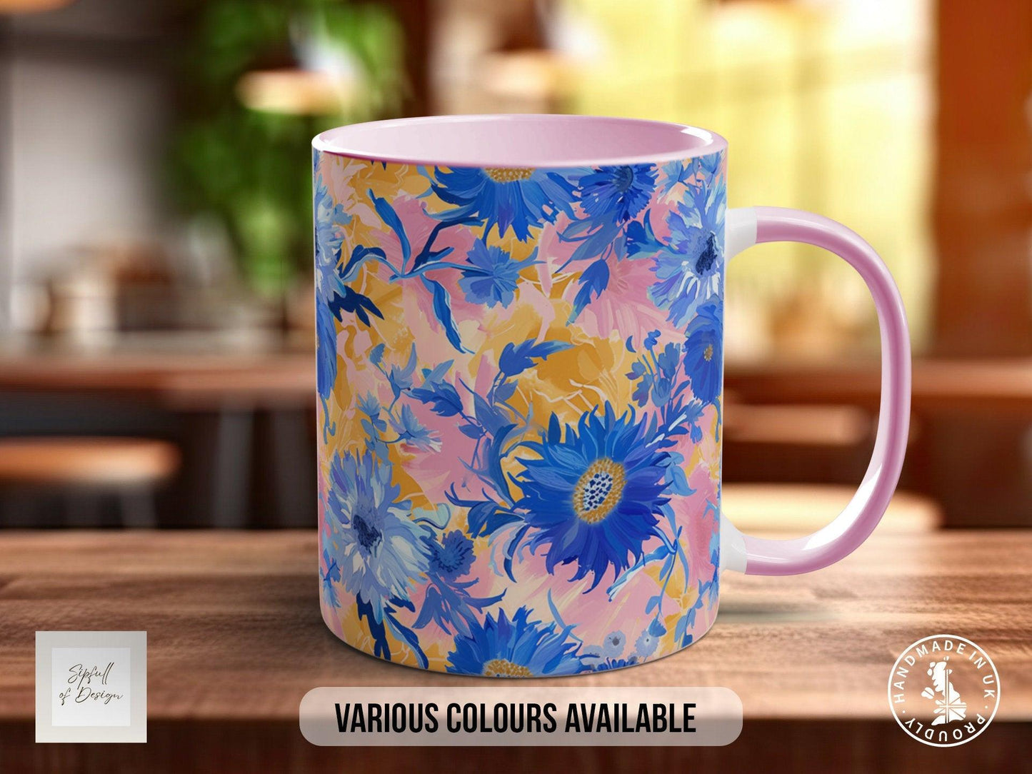 Birth Month Flowers Mug - September Aster and Morning Glory -