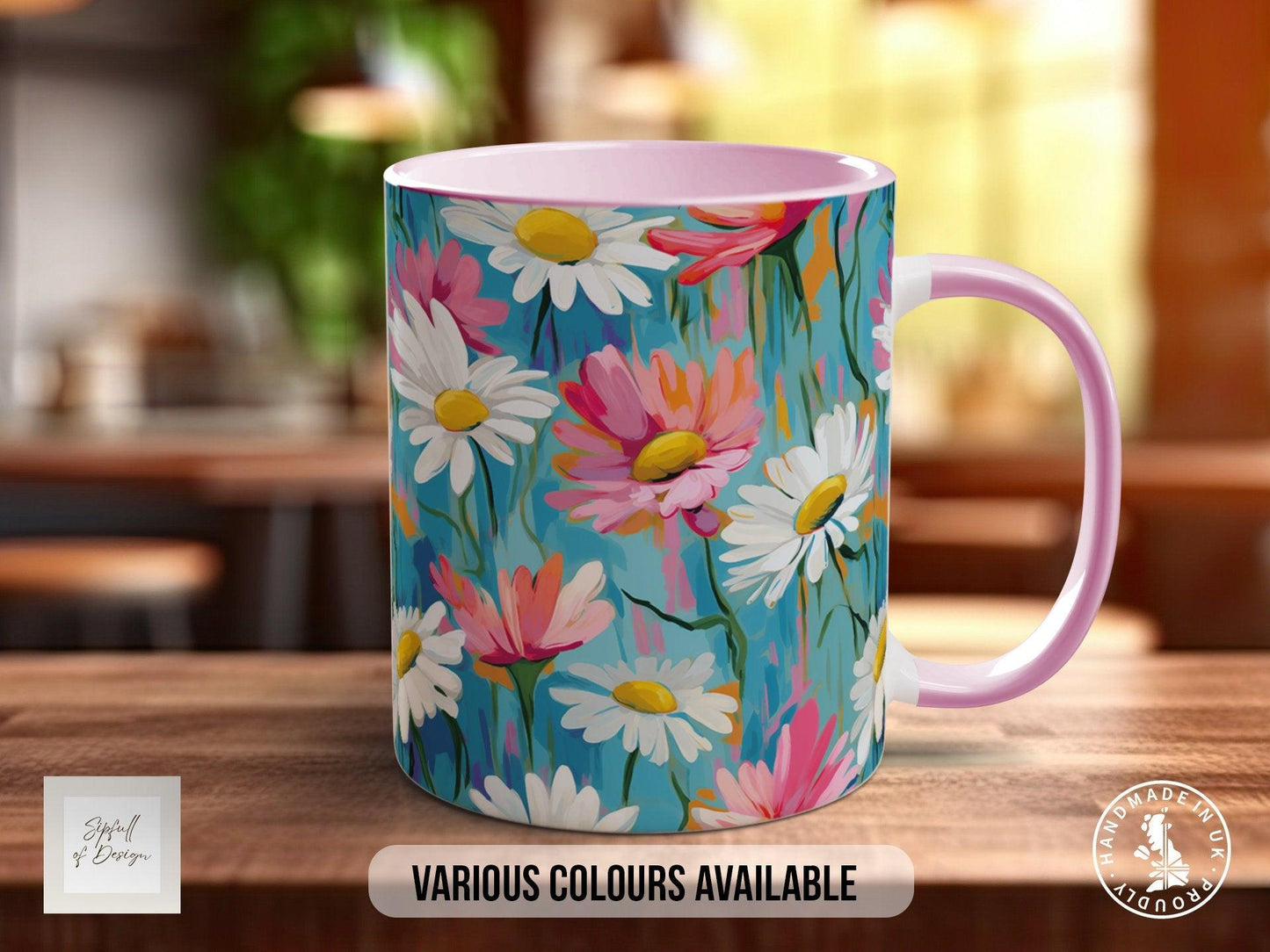 Birth Month Flowers Mug - April Daisy and Sweet Pea -