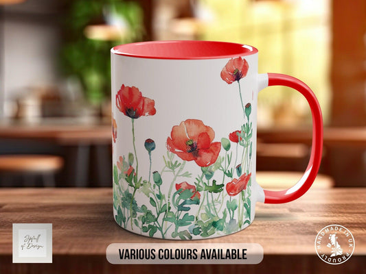 Birth Month Flowers Mug - August Poppies -