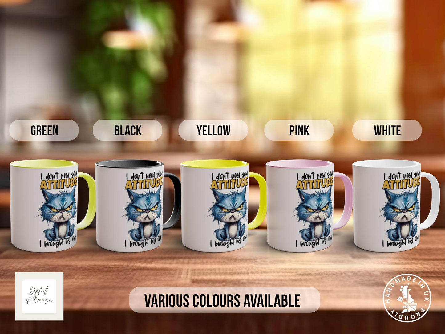 Funny Cat Mug | Humorous Tea Cup for Cat Lovers – Colourful, Dishwasher Safe 11oz Mug