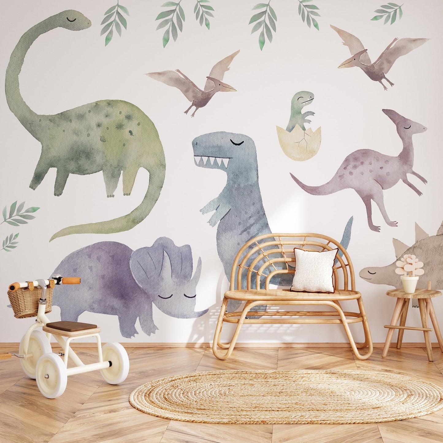 Colorful Dinosaur Wall Decals: Kids Room Decor, Peel & Stick