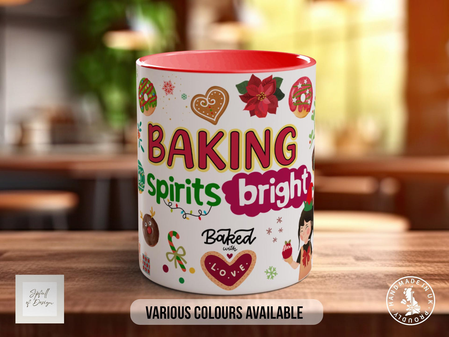 Christmas Baking Mug – Handmade Ceramic Mug | Festive Baking Gift & Dishwasher Safe