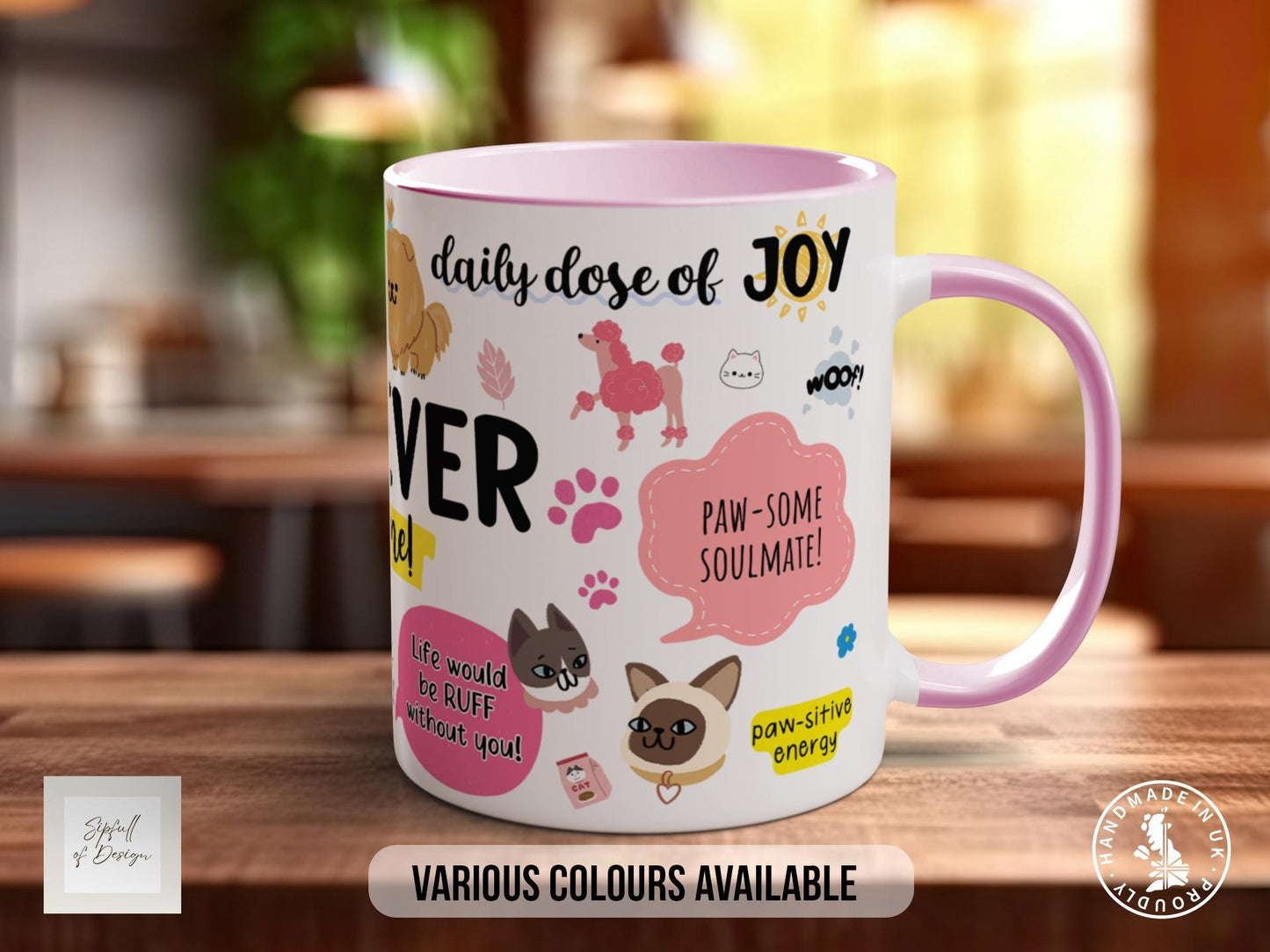 Dog Lover Mug – Colourful Handmade Dog Quote Mug | Dishwasher Safe
