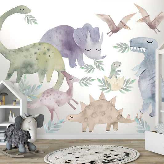 Colorful Dinosaur Wall Decals: Kids Room Decor, Peel & Stick