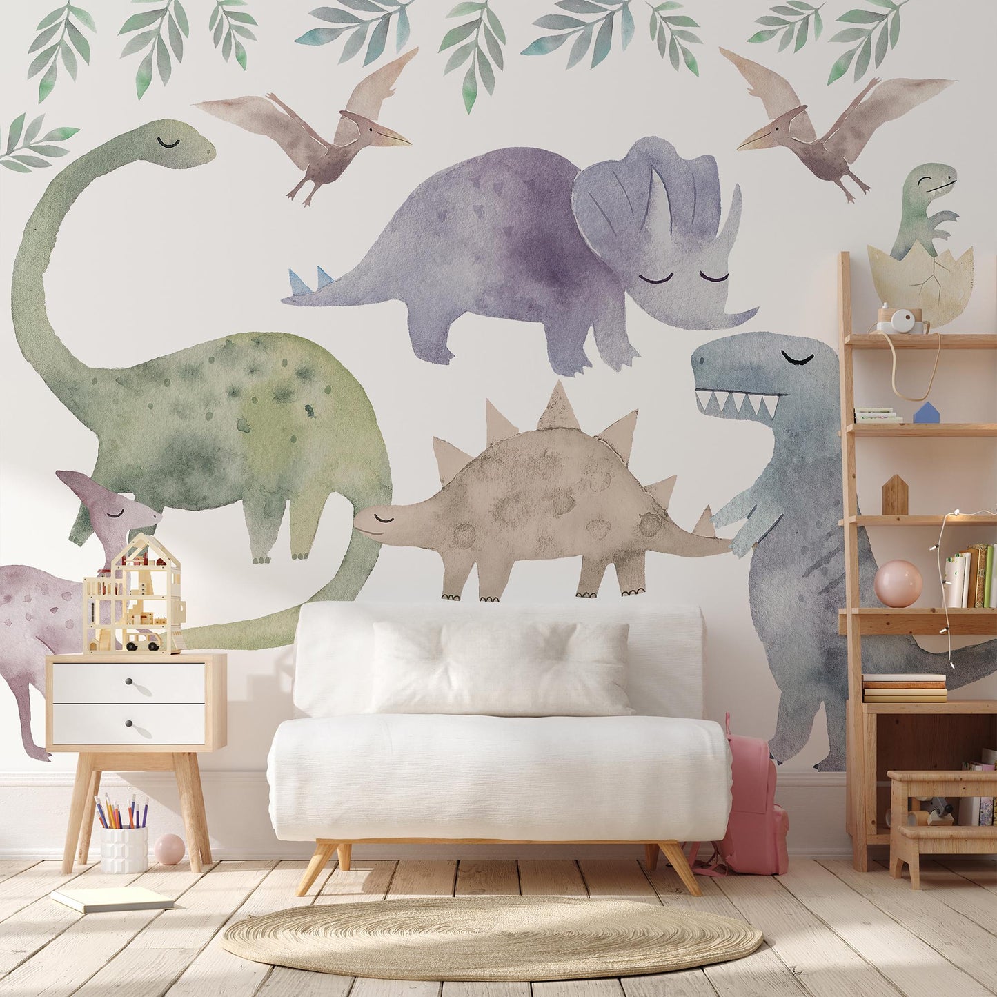 Colorful Dinosaur Wall Decals: Kids Room Decor, Peel & Stick