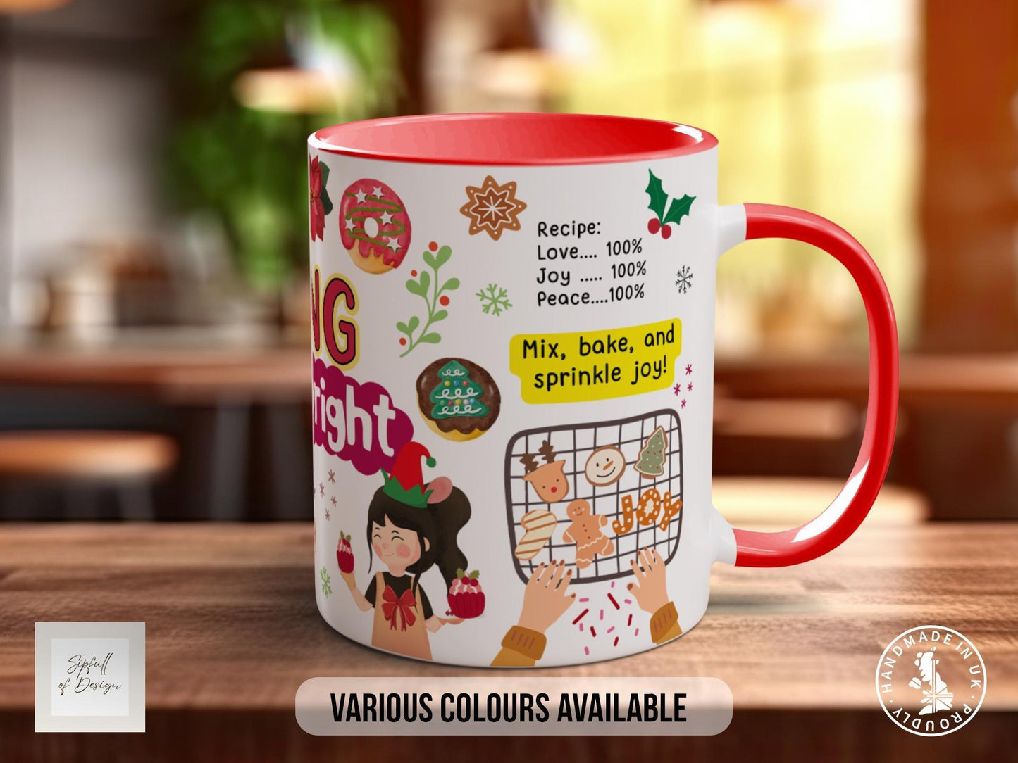 Christmas Baking Mug – Handmade Ceramic Mug | Festive Baking Gift & Dishwasher Safe