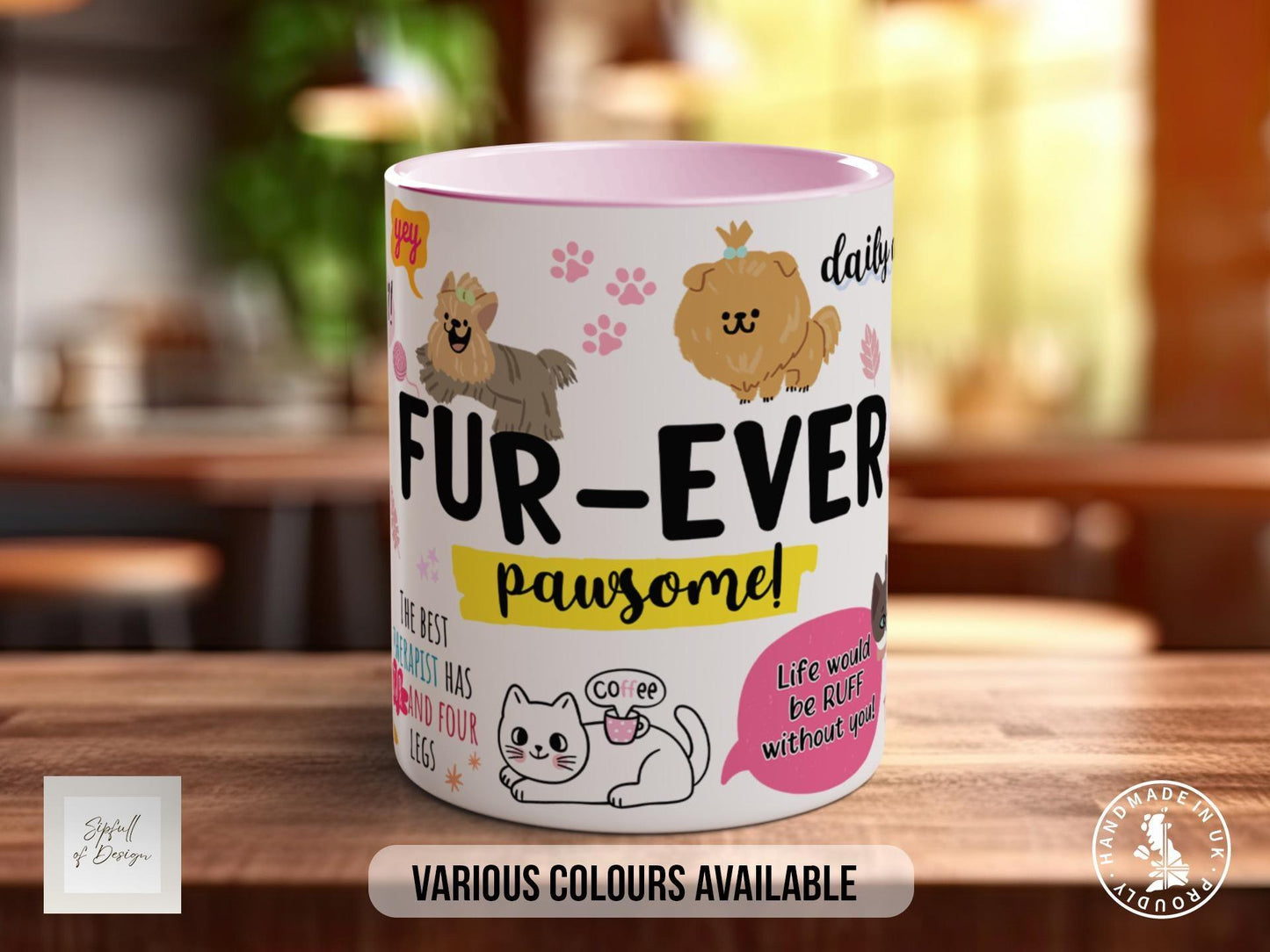 Dog Lover Mug – Colourful Handmade Dog Quote Mug | Dishwasher Safe
