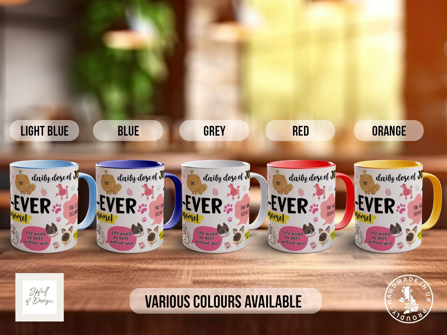 Dog Lover Mug – Colourful Handmade Dog Quote Mug | Dishwasher Safe