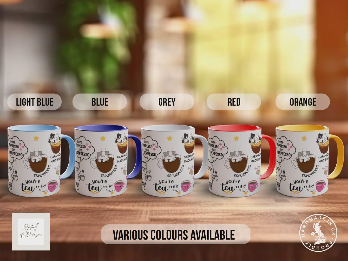 Caffeine Cats Mug – Funny Cat Lover Coffee Cup with Espresso Puns