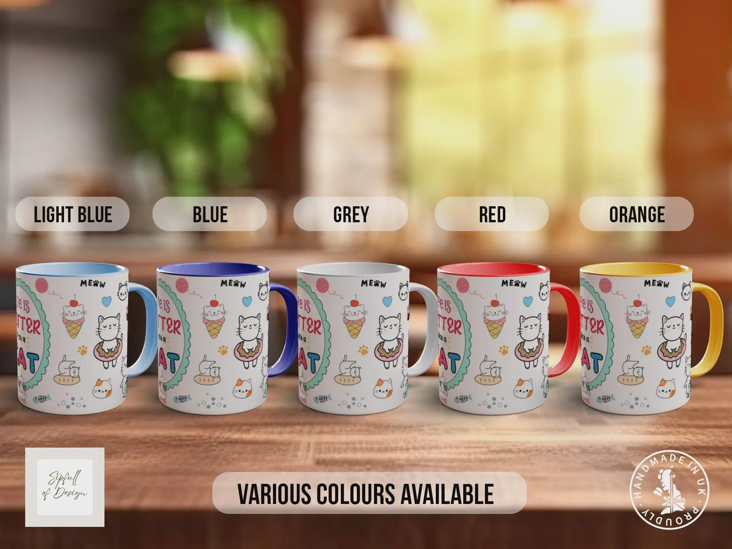 Life is Better with a Cat Mug – Cute Cat Lover Coffee Cup Gift