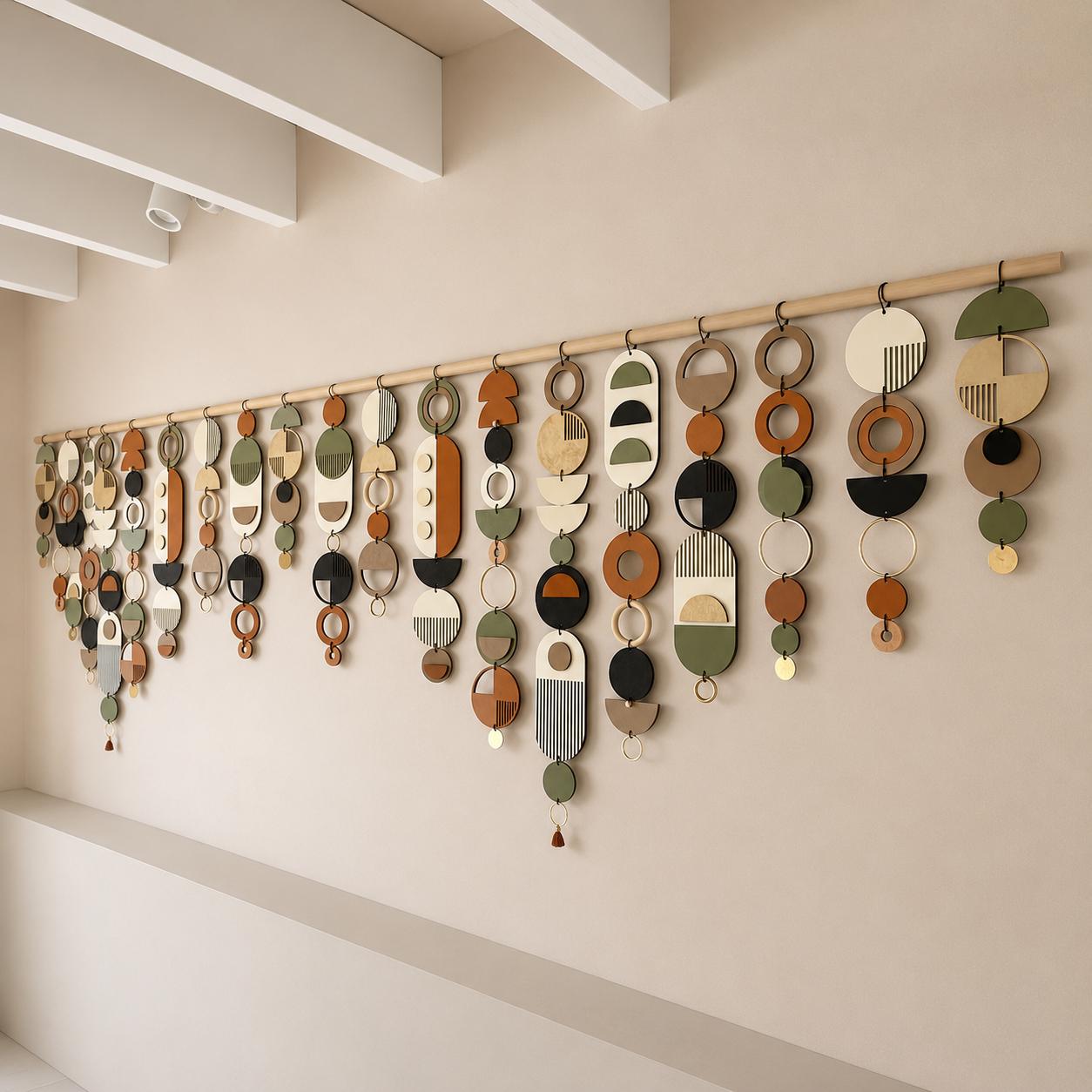 Wide Geometric Wall Art - MCM Home Decor with Modern Colours