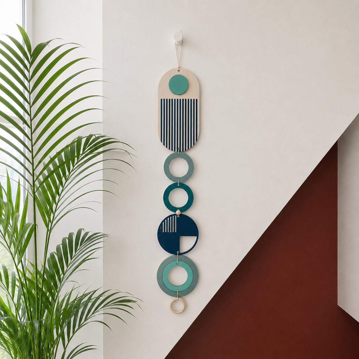 Modern Wall Art - Geometric Artwork - Minimal Home Decor - Slim Art - Long Wall Tapestry - Wood Art