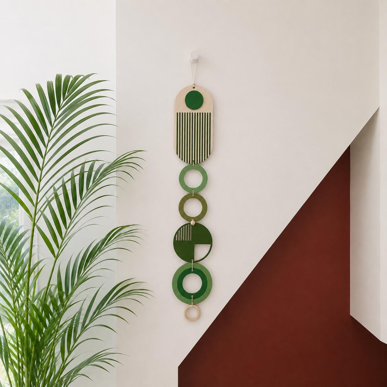 Modern Wall Art - Geometric Artwork - Minimal Home Decor - Slim Art - Long Wall Tapestry - Wood Art