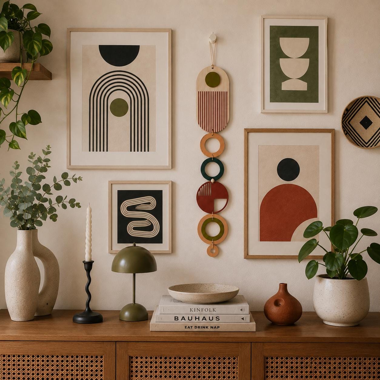 Modern Wall Art - Geometric Artwork - Minimal Home Decor - Slim Art - Long Wall Tapestry - Wood Art