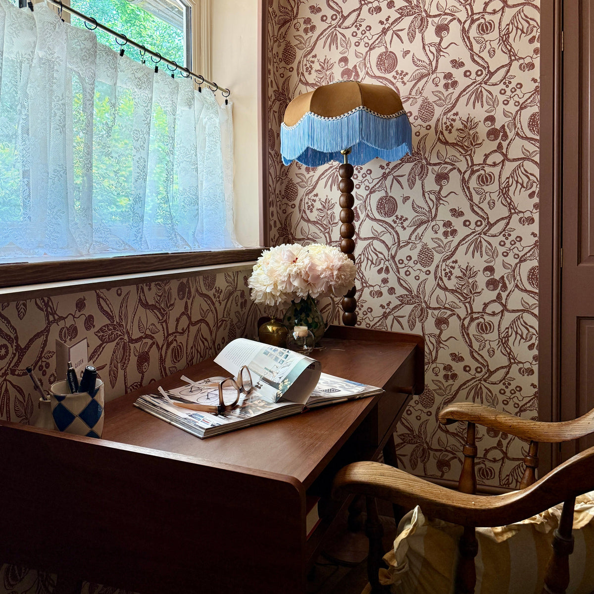 The Stella Brown Fringed Lampshade