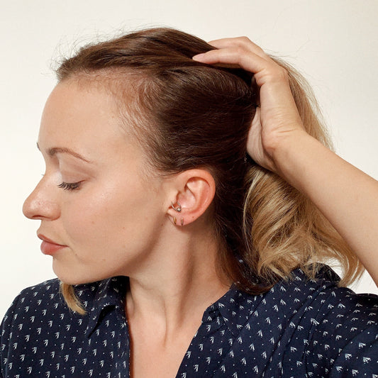 Rice Grain Sterling Silver Stud Earrings