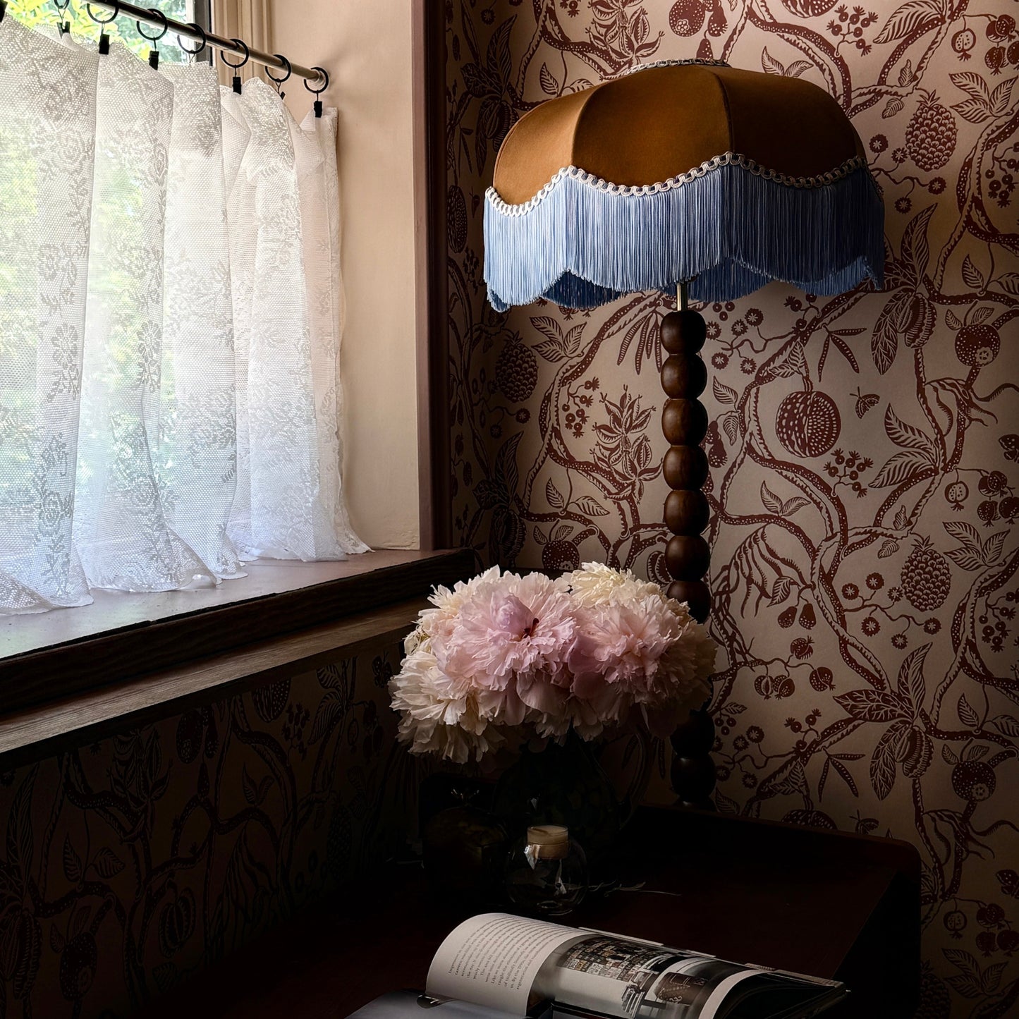 The Stella Brown Fringed Lampshade