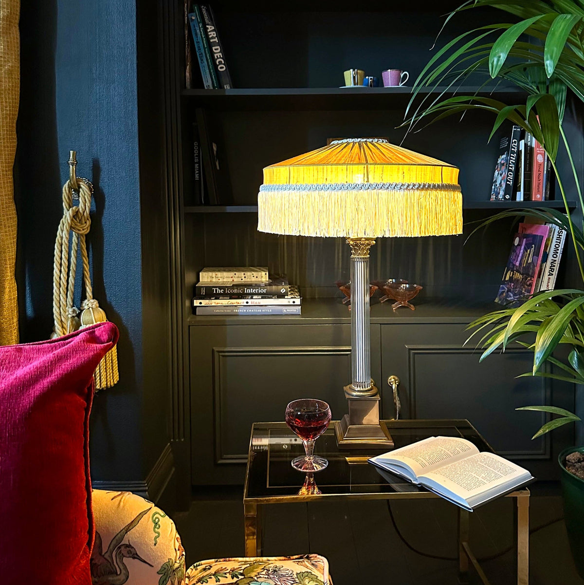 The Peggy Silk Fringed Lampshade - Gold