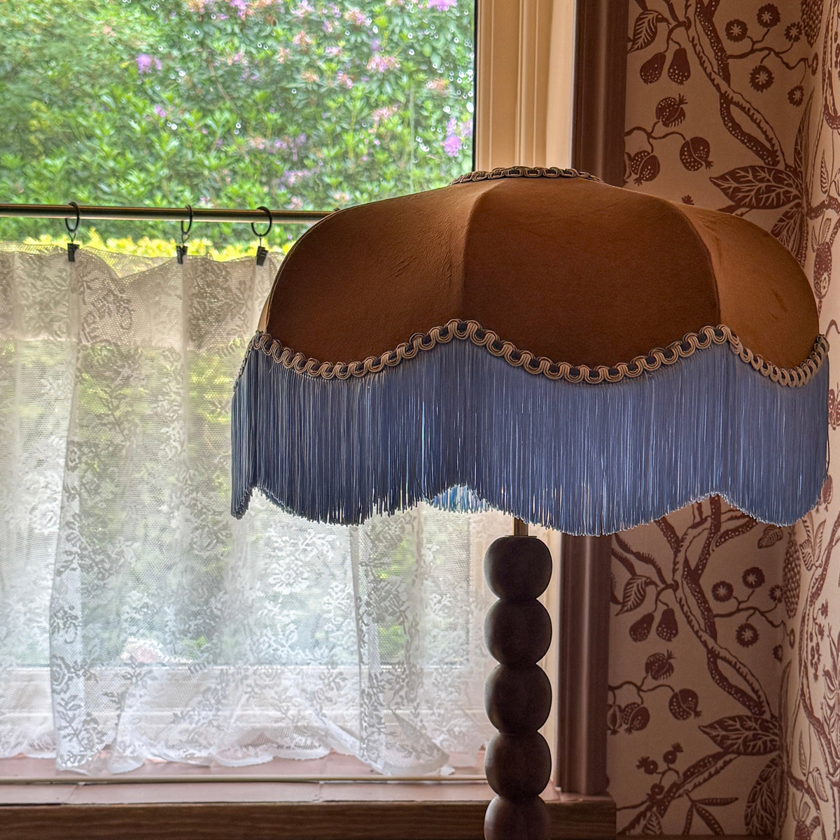 The Stella Brown Fringed Lampshade