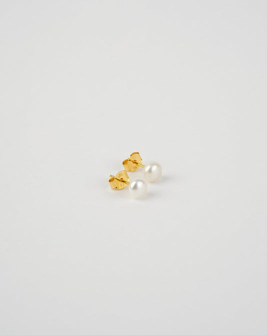 Button Freshwater Pearl Stud Earrings