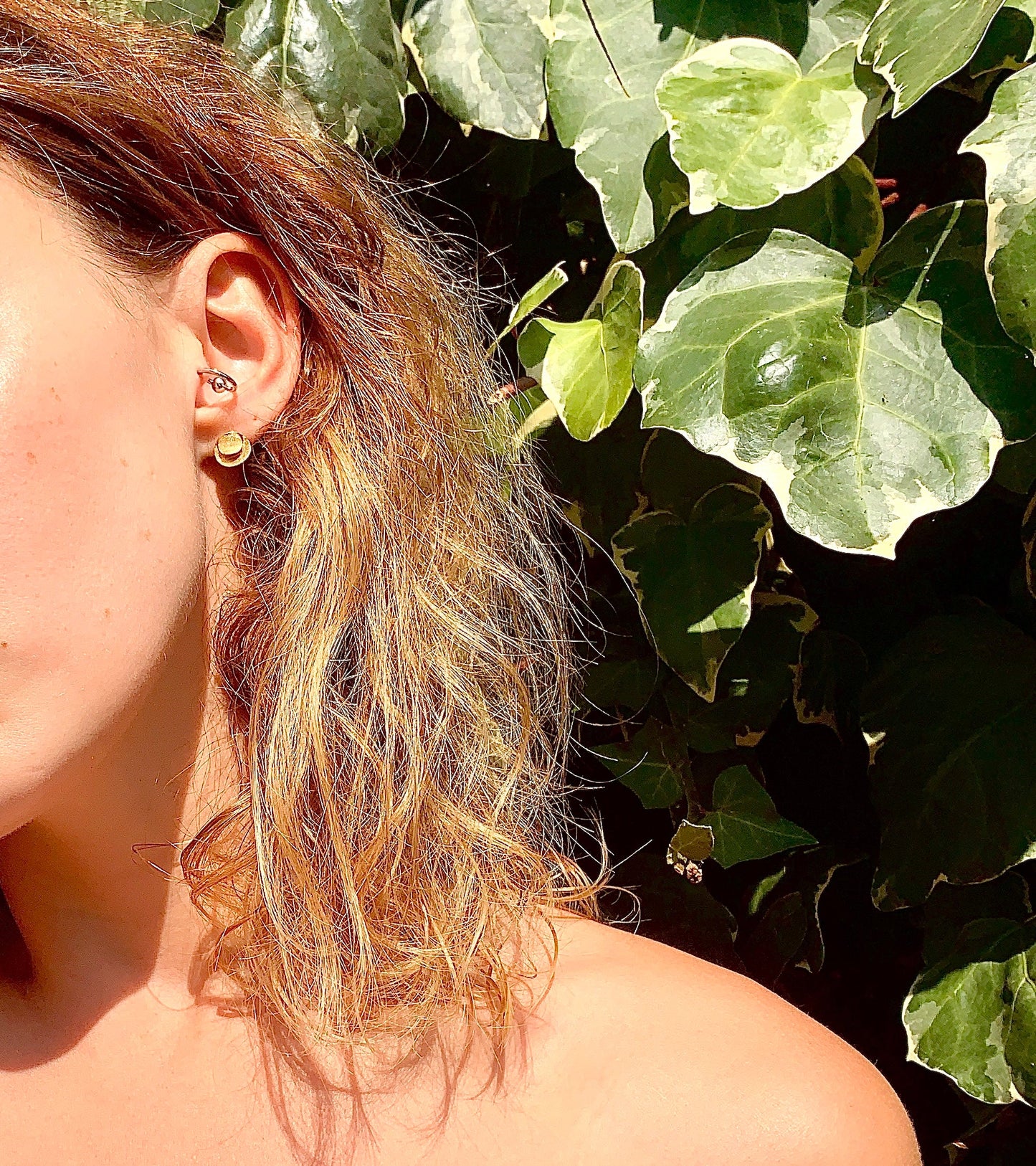 Tactile Silver Stud Earrings