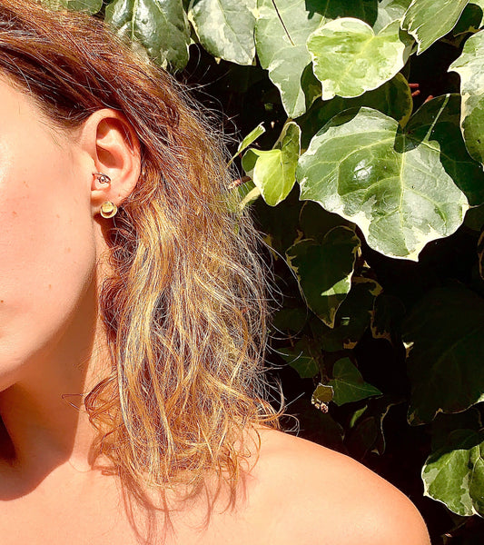 Tactile Silver Stud Earrings