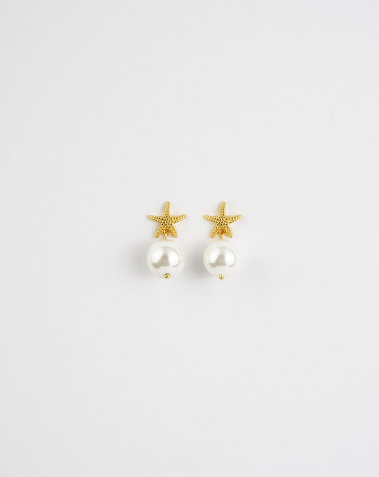 Star Fish Pearl Earrings
